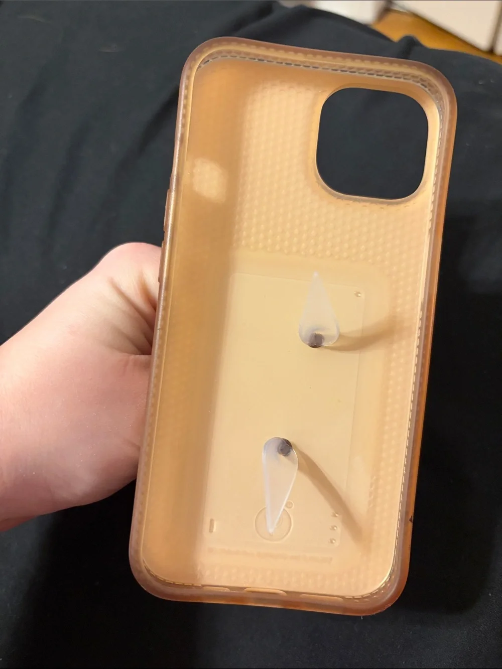 Loopy Gold Leopard Print iridescent iPhone 13 Case with Clear Grip Ring